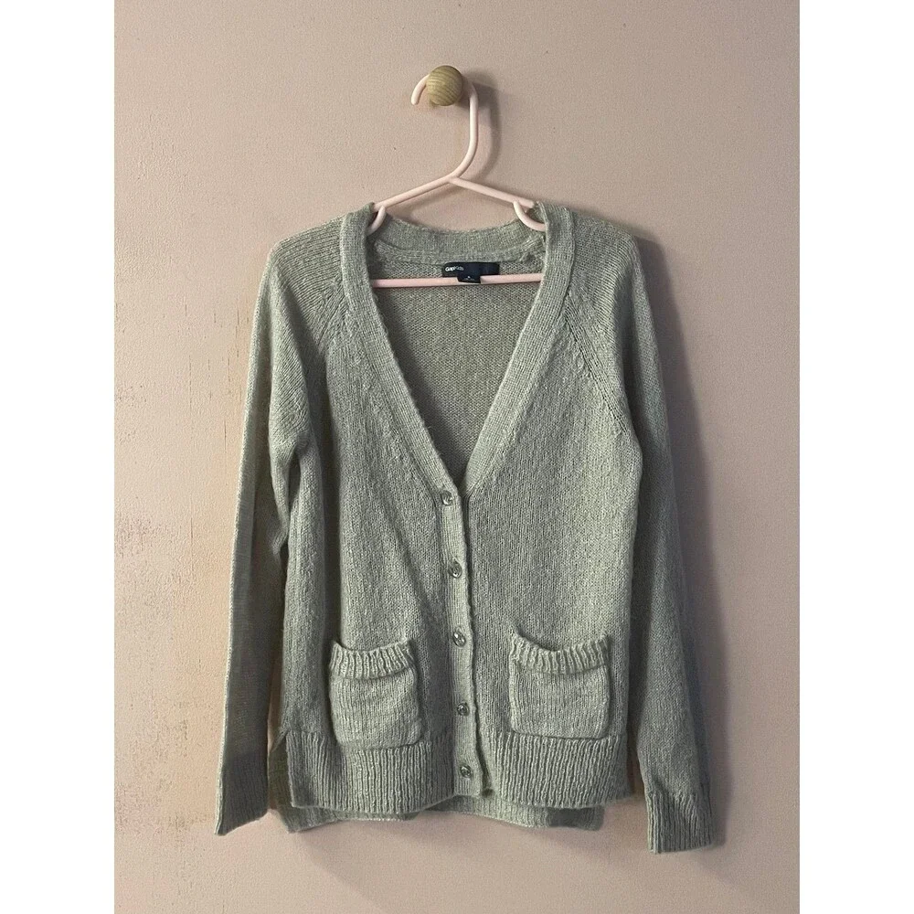 Gap Kids Light Gray Knit Lightweight Cardigan Size S